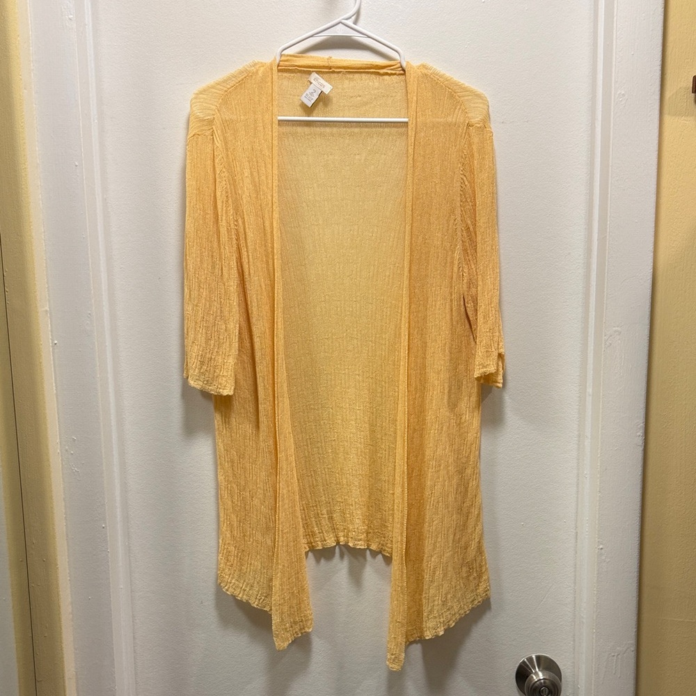 Chico's Light Yellow Open-Front Cape